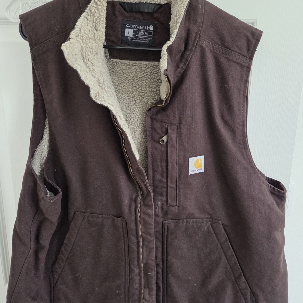 Carhartt Brown Sherpa-Lined Vest